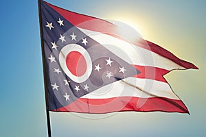 Ohio state of United States flag waving on the wind