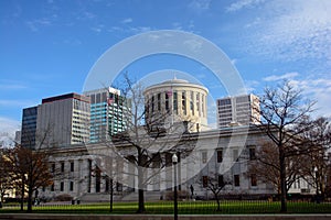 Ohio Statehouse State Capitol Building and the Columbus Skyline