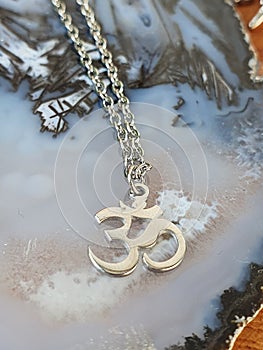 Ohm necklace spiritual silver photo
