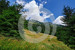 Ohniste rock massif, Low Tatras mountains, Slovak republic. Hiking theme.