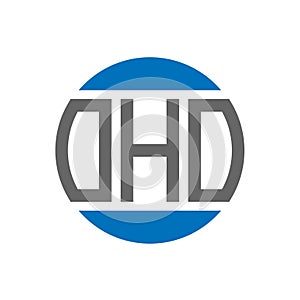 OHO letter logo design on white background. OHO creative initials circle logo concept. OHO letter design