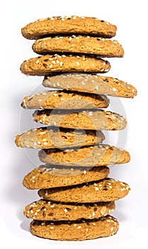 Ohomemade fresh oats cookies isolated