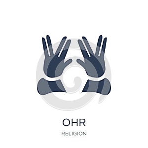 Ohr icon. Trendy flat vector Ohr icon on white background from R