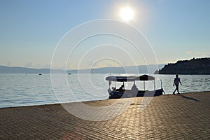 Ohrid Lake on sunset