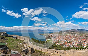 Ohrid town as seen from the castle Samuil
