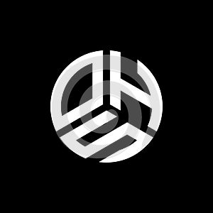 OHS letter logo design on black background. OHS creative initials letter logo concept. OHS letter design
