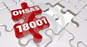 OHSAS 18001. The inscription on the missing element of the puzzle
