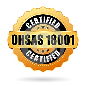 Ohsas 18001 certified vector icon