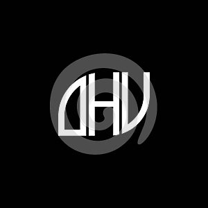 OHV letter logo design on BLACK background. OHV creative initials letter logo concept. OHV letter design photo