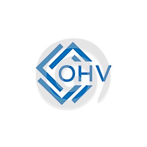 OHV letter logo design on white background. OHV creative circle letter logo concept photo