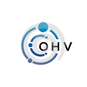 OHV letter technology logo design on white background. OHV creative initials letter IT logo concept. OHV letter design photo