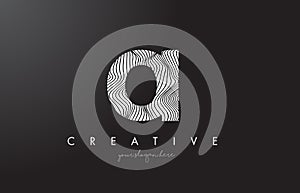 OI O I Letter Logo with Zebra Lines Texture Design Vector. photo