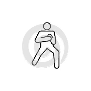Oi zuki, karate line icon. Signs and symbols can be used for web, logo, mobile app, UI, UX