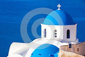 Oia church, Santorini island, Cyclades, Greece