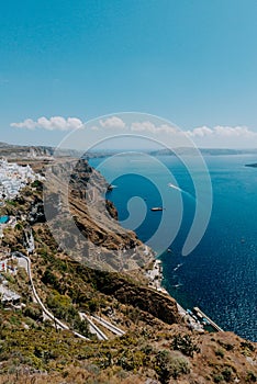 Oia Santorini Greece famous with romantic and beautiful sunsets. Oia village in Santorini island.Greece.