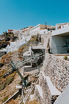 Oia Santorini Greece famous with romantic and beautiful sunsets. Oia village in Santorini island.Greece.