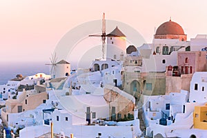 Oia at sunset, Santorini, Greece