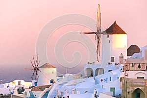 Oia at sunset, Santorini, Greece