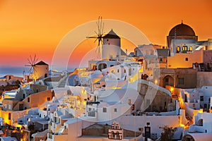 Oia at sunset photo