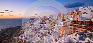 Oia town cityscape at Santorini island in Greece