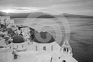 Oia town cityscape at Santorini island in Greece