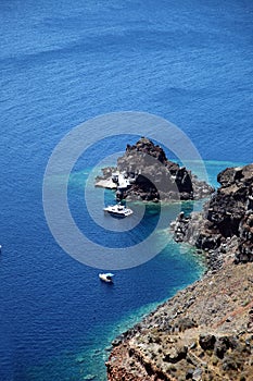 Oia Town Coastline at beautiful Greek island Santorini