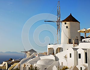 Oia Town Santorini island, Windmill, Greece