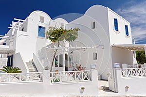 Oia typical luxury pension and patios