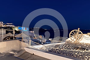 Oia village by night - Aegean sea - Santorini island - Greece