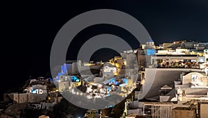 Oia village by night - Aegean sea - Santorini island - Greece