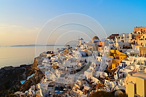 Oia village at night, Santorini