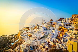 Oia village at night, Santorini