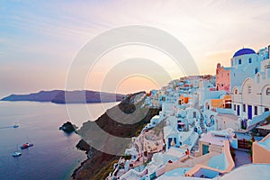 Oia village at night, Santorini