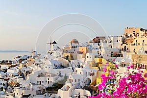 Oia village at night, Santorini