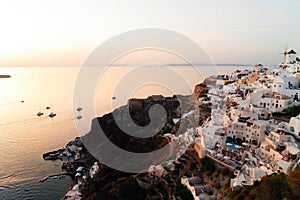 Oia village at night, Santorini