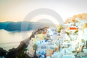 Oia village at night, Santorini