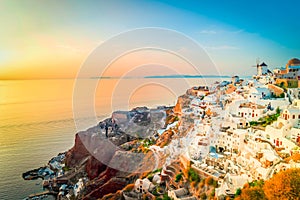 Oia village at night, Santorini