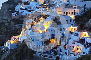 Oia village at Santorini island in Greece