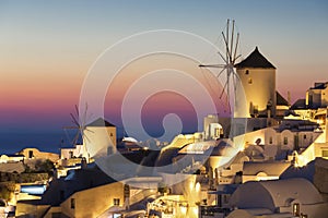 Oia village at sunset