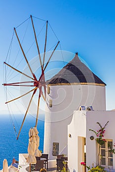 Oia windmill, Santorini island, Greece