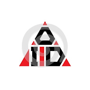 OID triangle letter logo design with triangle shape. OID triangle logo design monogram. OID triangle vector logo template with red