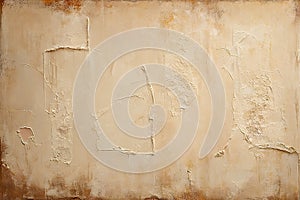 Oil and acrylic painted textured wall. Abstract beige color brushstroke texture background. AI generated