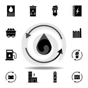 oil, arrow icon . Set of alternative energy illustrations icons. Can be used for web, logo, mobile app, UI, UX