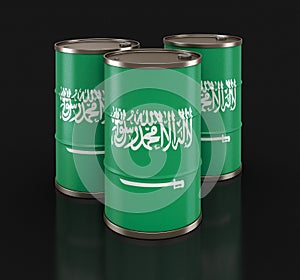 Oil barrel with flag of Saudi Arabia