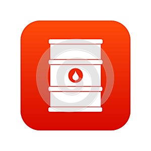 Oil barrel icon digital red