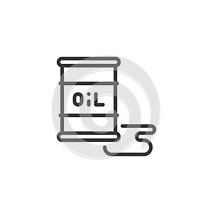 Oil barrel spill line icon