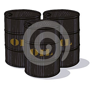 Oil barrels illustration on white background