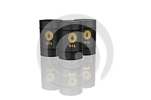 The oil barrels isolated on white - 3d rendering