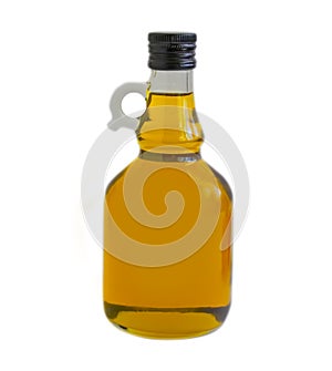Oil bottle isolated on white backgroundn vegetarian