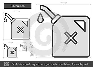 Oil can line icon.